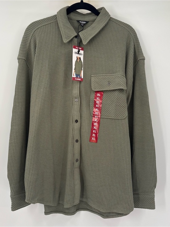 Brixton Tops - Brixton Olive Waffle-Knit Button Shirt